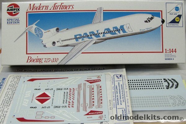 Airfix 1/144 Boeing 727-200 Pan Am or Lufthansa - With Microscale Braniff / CP Air / Ansett-ANA / (737) Western and ATP Windows, 03183 plastic model kit
